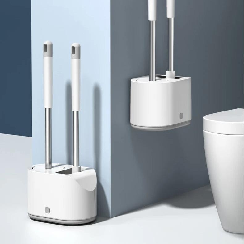 Toalettborste i silikon 2-i-1 set